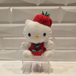 Vintage 2002 Sanrio Hello Kitty Nakajima Strawberry 7" Plush Cute and Sweet